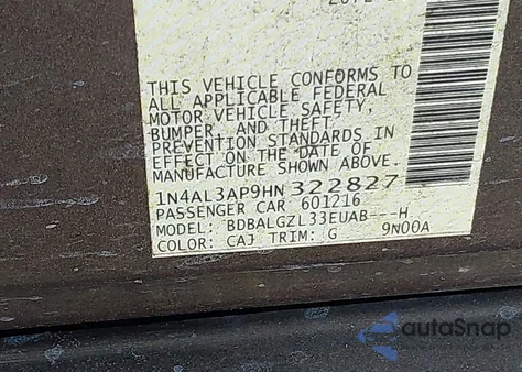 2017 Nissan Altima 2.5 S z USA, uszkodzony, nr VIN 1N4AL3AP9HN322827